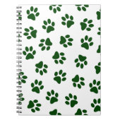 Patroon van poten, hondenpoten, groene poten notitieboek (Voorkant)