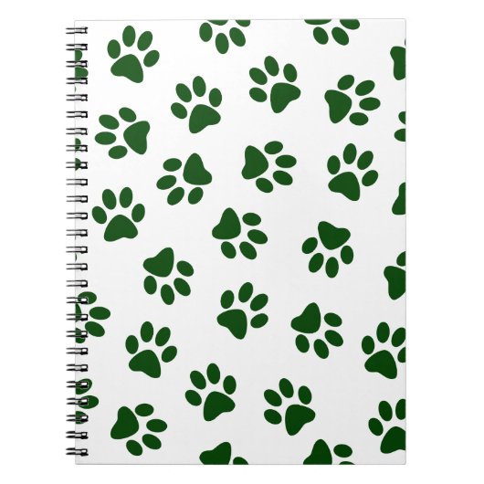 Patroon van poten, hondenpoten, groene poten notitieboek (Voorkant)