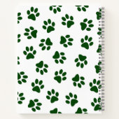 Patroon van poten, hondenpoten, groene poten notitieboek (Achterkant)