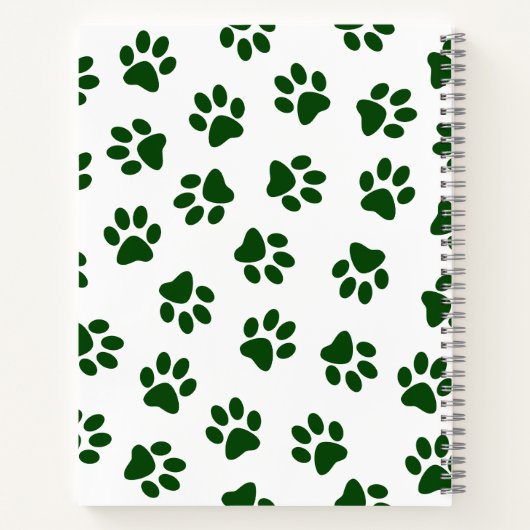 Patroon van poten, hondenpoten, groene poten notitieboek (Achterkant)
