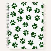 Patroon van poten, hondenpoten, groene poten notitieboek (Voorkant)