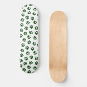 Patroon van poten, hondenpoten, groene poten persoonlijk skateboard (Voorkant)