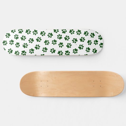 Patroon van poten, hondenpoten, groene poten persoonlijk skateboard (Horizontaal)