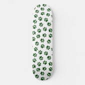 Patroon van poten, hondenpoten, groene poten persoonlijk skateboard (Voorkant)