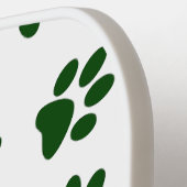 Patroon van poten, hondenpoten, groene poten pickleball paddle (Links Detail)