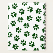 Patroon van poten, hondenpoten, groene poten planner (Achterkant)