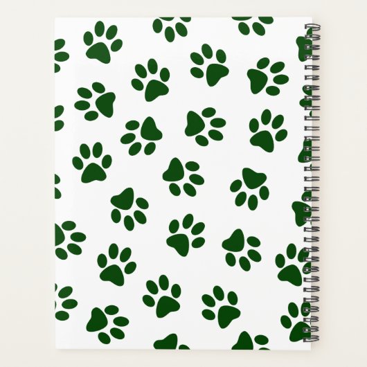 Patroon van poten, hondenpoten, groene poten planner (Achterkant)