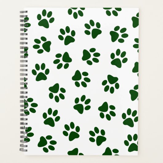Patroon van poten, hondenpoten, groene poten planner (Voorkant)