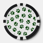 Patroon van poten, hondenpoten, groene poten poker chips (Voorkant)