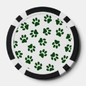 Patroon van poten, hondenpoten, groene poten poker chips (Achterkant)