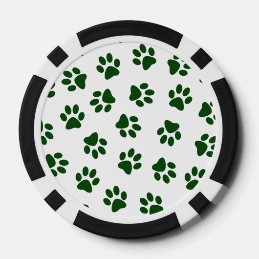 Patroon van poten, hondenpoten, groene poten poker chips (Achterkant)