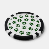 Patroon van poten, hondenpoten, groene poten poker chips (Enkel)