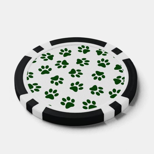 Patroon van poten, hondenpoten, groene poten poker chips (Enkel)