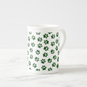 Patroon van poten, hondenpoten, groene poten porselein kop (Voorkant rechts)