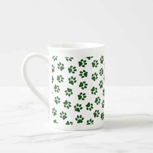 Patroon van poten, hondenpoten, groene poten porselein kop (Links)