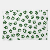 Patroon van poten, hondenpoten, groene poten theedoek (Horizontaal)