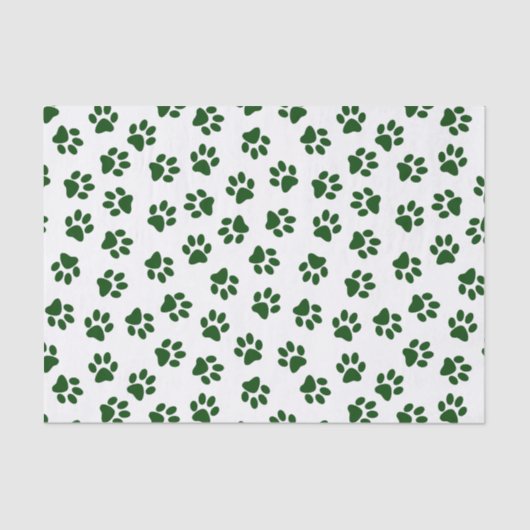 Patroon van poten, hondenpoten, groene poten tissuepapier (Voorkant)