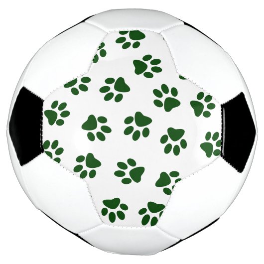 Patroon van poten, hondenpoten, groene poten voetbal (Gedraaid)