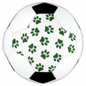Patroon van poten, hondenpoten, groene poten voetbal (Voorkant)