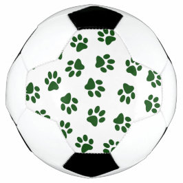 Patroon van poten, hondenpoten, groene poten voetbal
