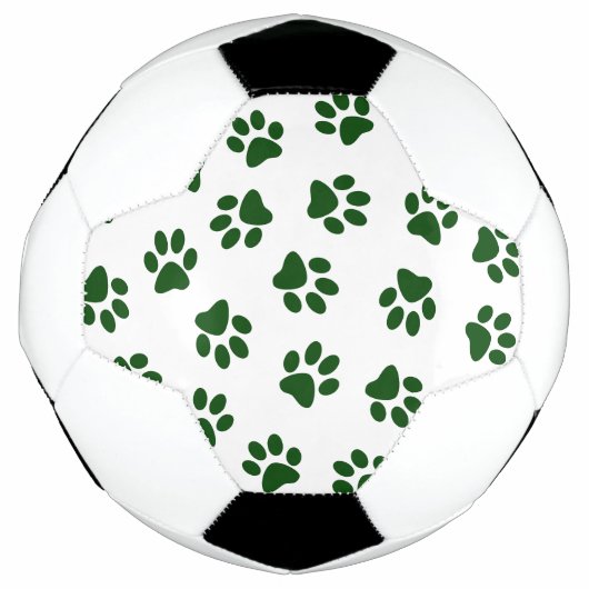 Patroon van poten, hondenpoten, groene poten voetbal (Voorkant)