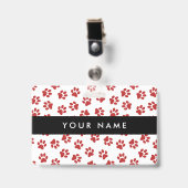 Patroon van poten, hondenpoten, kattenpoten, rode badge (Voorzijde met clip)