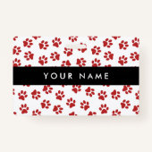 Patroon van poten, hondenpoten, kattenpoten, rode badge (Achterkant)