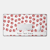 Patroon van poten, hondenpoten, kattenpoten, rode bureaumat (Keyboard & Muis)