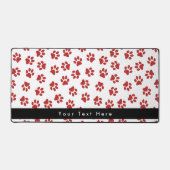 Patroon van poten, hondenpoten, kattenpoten, rode  bureaumat (Voorkant)