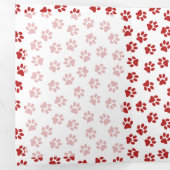 Patroon van poten, hondenpoten, kattenpoten, rode drieluik kaart (Binnenzijde eerst)