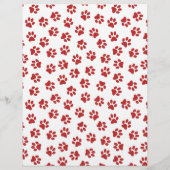 Patroon van poten, hondenpoten, kattenpoten, rode flyer (Achterkant)