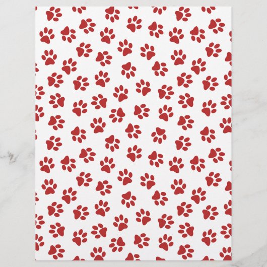 Patroon van poten, hondenpoten, kattenpoten, rode flyer (Achterkant)