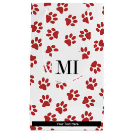 Patroon van poten, hondenpoten, kattenpoten, rode  klein cadeauzakje