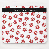 Patroon van poten, hondenpoten, kattenpoten, rode muismat (Voorkant)