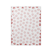 Patroon van poten, hondenpoten, kattenpoten, rode  notitieblok (Linkerzijde)