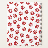 Patroon van poten, hondenpoten, kattenpoten, rode  planner (Achterkant)