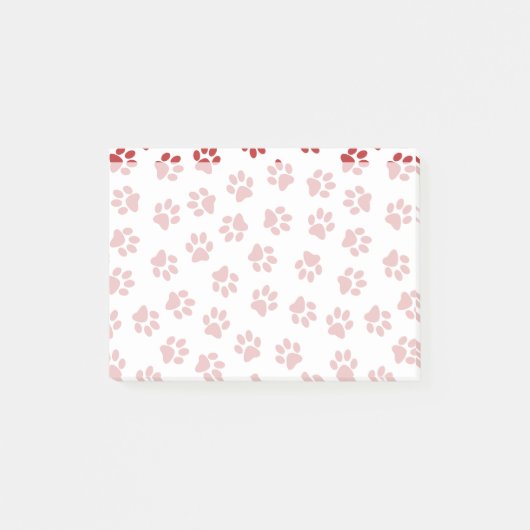 Patroon van poten, hondenpoten, kattenpoten, rode  post-it® notes (Voorkant)