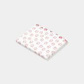 Patroon van poten, hondenpoten, kattenpoten, rode  post-it® notes (Schuin)