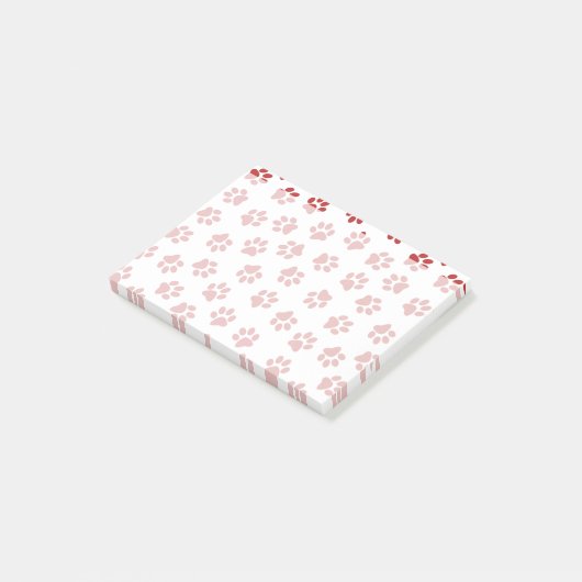 Patroon van poten, hondenpoten, kattenpoten, rode post-it® notes (Schuin)