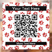 Patroon van poten, hondenpoten, kattenpoten, rode  raamsticker (Vel 2)