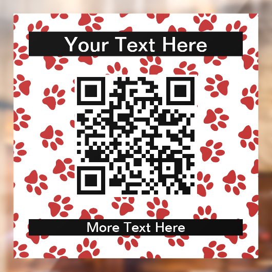 Patroon van poten, hondenpoten, kattenpoten, rode raamsticker (Vel 2)