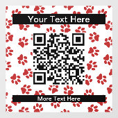 Patroon van poten, hondenpoten, kattenpoten, rode  raamsticker (Vel)