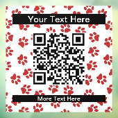 Patroon van poten, hondenpoten, kattenpoten, rode  raamsticker (Vel 3)