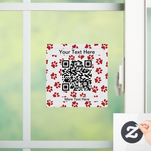 Patroon van poten, hondenpoten, kattenpoten, rode raamsticker (Huis)