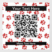 Patroon van poten, hondenpoten, kattenpoten, rode raamsticker (Vel)