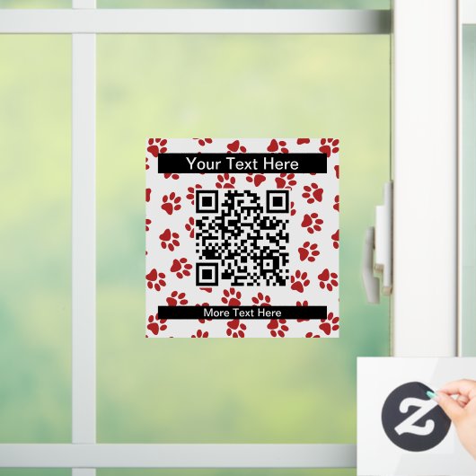 Patroon van poten, hondenpoten, kattenpoten, rode raamsticker (Huis)