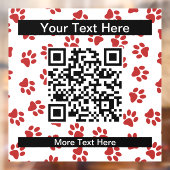 Patroon van poten, hondenpoten, kattenpoten, rode raamsticker (Vel 2)