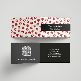 Patroon van poten, hondenpoten, kattenpoten, rode  visitekaartje