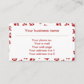 Patroon van poten, hondenpoten, kattenpoten, rode visitekaartje (Voorkant)