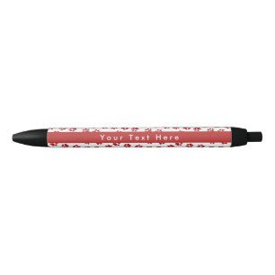 Patroon van poten, hondenpoten, kattenpoten, rode zwarte inkt pen